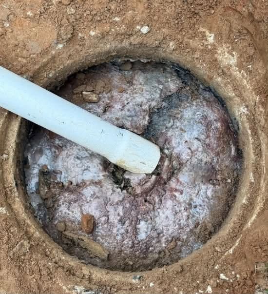 Septic tank lid and pipe